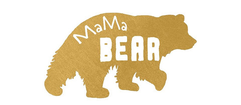 Mama Bear Gold 1 Black Ornate Wood Framed Art Print with Double Matting by LightBoxJournal