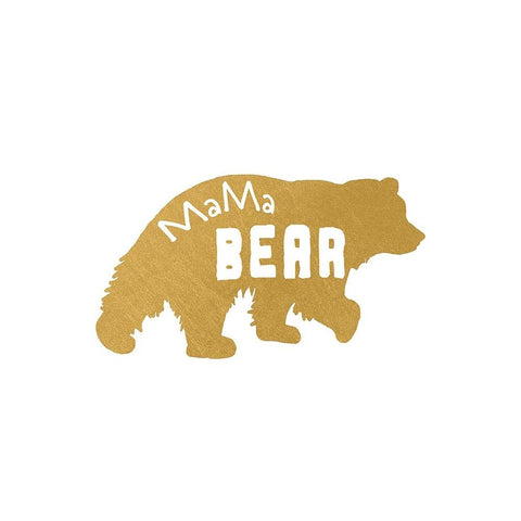 Mama Bear Gold 1 White Modern Wood Framed Art Print by LightBoxJournal