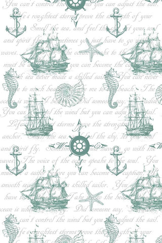 Sailor Away_Surface Pattern 1 Black Ornate Wood Framed Art Print with Double Matting by LightBoxJournal