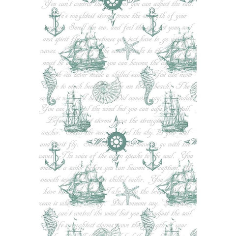 Sailor Away_Surface Pattern 1 White Modern Wood Framed Art Print by LightBoxJournal