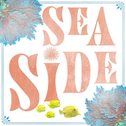 Sea Creatures_Sign 3 White Modern Wood Framed Art Print with Double Matting by LightBoxJournal