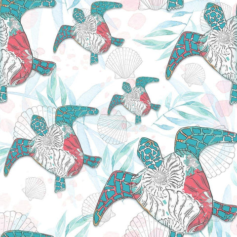 Sea Side BoHo Wrap Around 1 Gold Ornate Wood Framed Art Print with Double Matting by LightBoxJournal