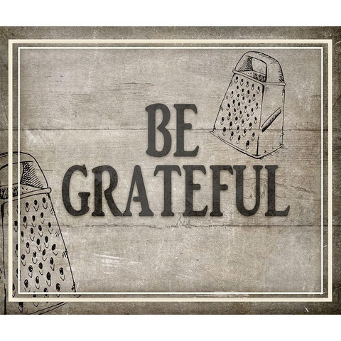 Be Greatful BK Black Modern Wood Framed Art Print with Double Matting by LightBoxJournal