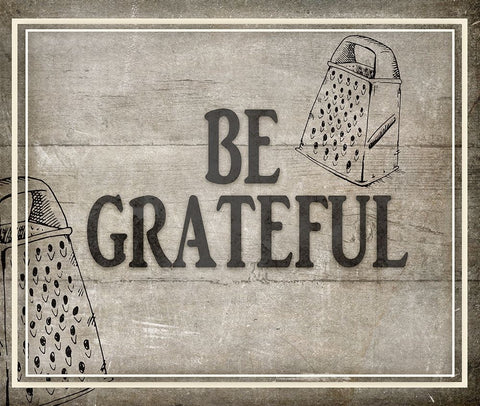 Be Greatful BK Black Ornate Wood Framed Art Print with Double Matting by LightBoxJournal