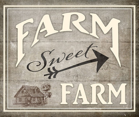 Farm Sweet Farm Black Ornate Wood Framed Art Print with Double Matting by LightBoxJournal