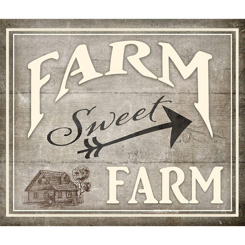 Farm Sweet Farm Black Modern Wood Framed Art Print by LightBoxJournal