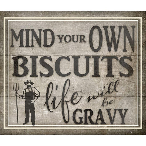 Mind Your Biscuits BK Gold Ornate Wood Framed Art Print with Double Matting by LightBoxJournal