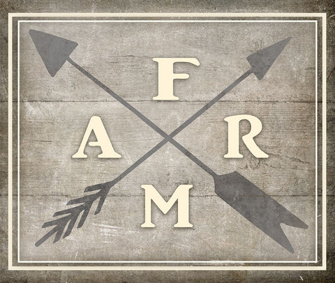 Vintage Farm Sign - Farm White Modern Wood Framed Art Print with Double Matting by LightBoxJournal