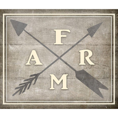 Vintage Farm Sign - Farm Gold Ornate Wood Framed Art Print with Double Matting by LightBoxJournal