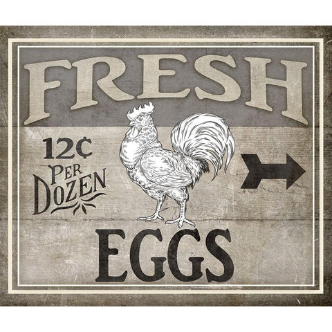 Vintage Farm Sign - Local Farmer - Fresh Eggs White Modern Wood Framed Art Print by LightBoxJournal