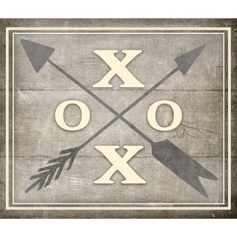 Vintage Farm Sign - XOXO 1 Black Modern Wood Framed Art Print with Double Matting by LightBoxJournal