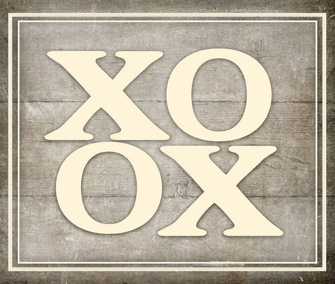 Vintage Farm Sign - XOXO 2 Black Ornate Wood Framed Art Print with Double Matting by LightBoxJournal