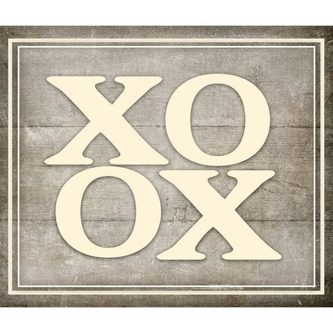 Vintage Farm Sign - XOXO 2 Gold Ornate Wood Framed Art Print with Double Matting by LightBoxJournal