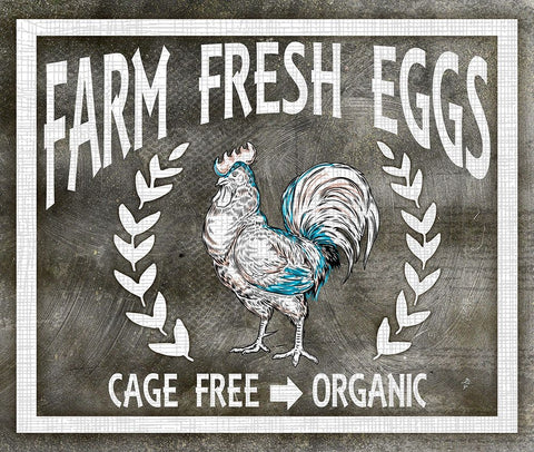 Farm Sign_Eggs Black Ornate Wood Framed Art Print with Double Matting by LightBoxJournal