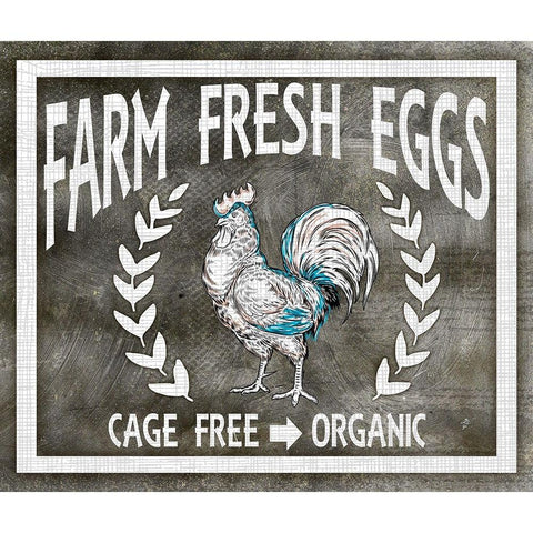 Farm Sign_Eggs White Modern Wood Framed Art Print by LightBoxJournal