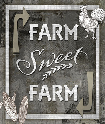 Farm Sign_Farm Sweet Farm 1 White Modern Wood Framed Art Print with Double Matting by LightBoxJournal