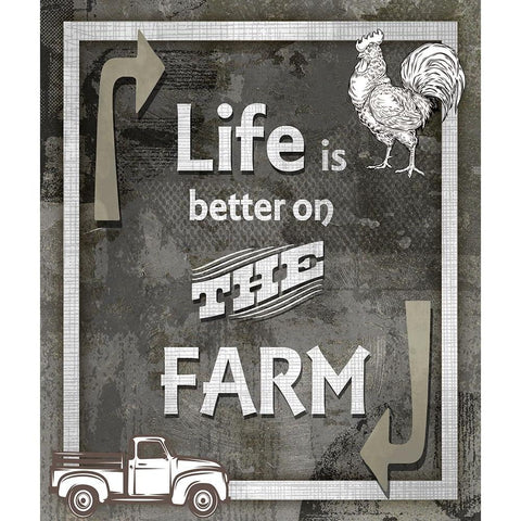 Farm Sign_Farm Sweet Farm 2 White Modern Wood Framed Art Print by LightBoxJournal