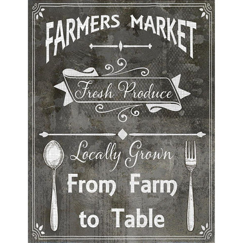Farm Sign_Farm to Table Gold Ornate Wood Framed Art Print with Double Matting by LightBoxJournal