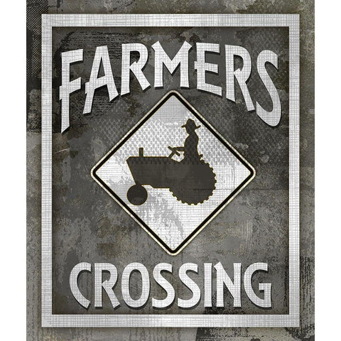 Farm Sign_Farmers Crossing Gold Ornate Wood Framed Art Print with Double Matting by LightBoxJournal