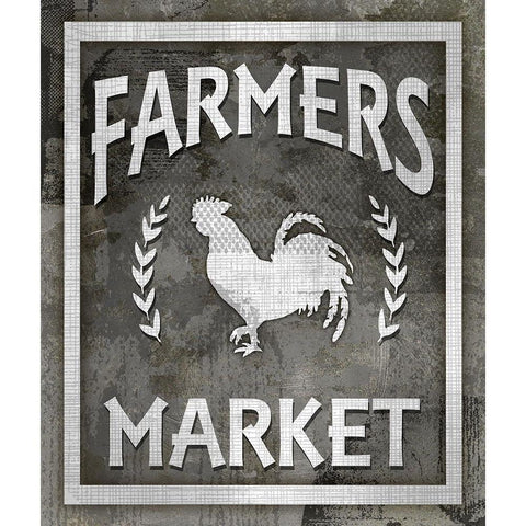 Farm Sign_Farmers Market 1 White Modern Wood Framed Art Print by LightBoxJournal