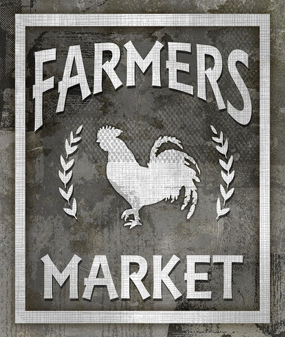 Farm Sign_Farmers Market 1 White Modern Wood Framed Art Print with Double Matting by LightBoxJournal