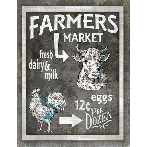 Farm Sign_Farmers Market 3 Gold Ornate Wood Framed Art Print with Double Matting by LightBoxJournal