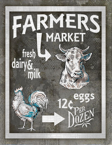 Farm Sign_Farmers Market 3 Black Ornate Wood Framed Art Print with Double Matting by LightBoxJournal