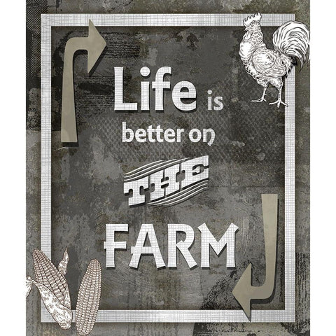 Farm Sign_Life is Better White Modern Wood Framed Art Print by LightBoxJournal