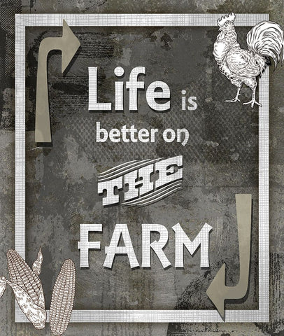 Farm Sign_Life is Better Black Ornate Wood Framed Art Print with Double Matting by LightBoxJournal