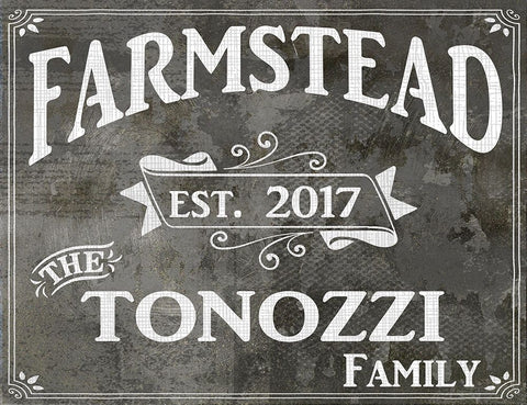 Farm Sign_Personalized Family Sign Black Ornate Wood Framed Art Print with Double Matting by LightBoxJournal