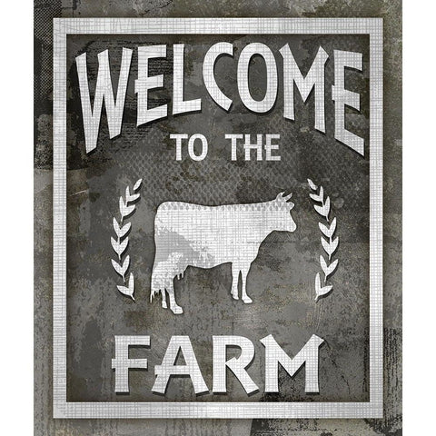 Farm Sign_Welcome To The Farm Gold Ornate Wood Framed Art Print with Double Matting by LightBoxJournal