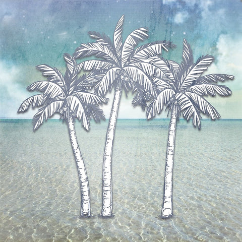 Signs_PalmTrees Black Ornate Wood Framed Art Print with Double Matting by LightBoxJournal