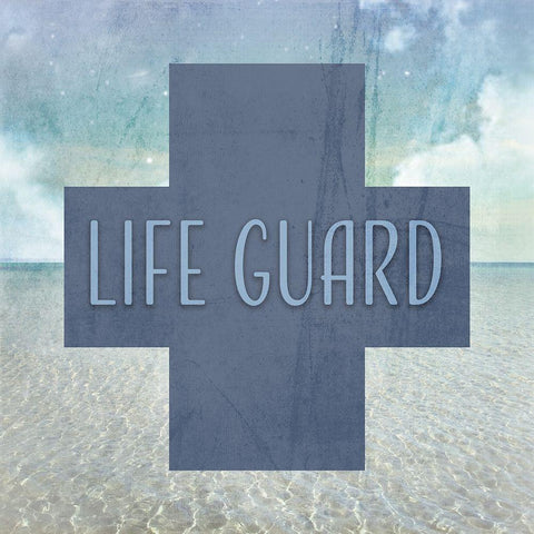 Signs_SeaLife_LifeGuard4 Black Modern Wood Framed Art Print with Double Matting by LightBoxJournal