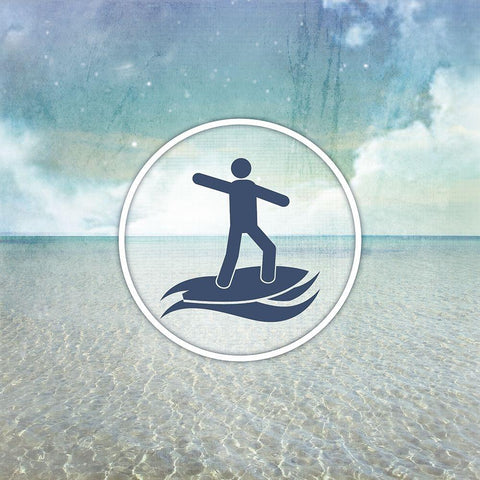 Signs_SeaLife_Surfer2 White Modern Wood Framed Art Print by LightBoxJournal