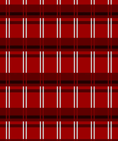 Minimalist Red Plaid Design 01 Black Ornate Wood Framed Art Print with Double Matting by LightBoxJournal