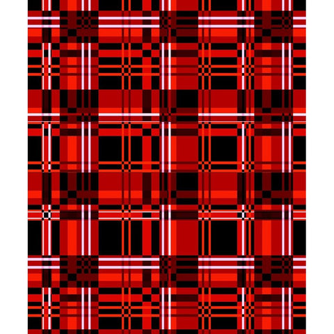 Minimalist Red Plaid Design 06 Black Modern Wood Framed Art Print with Double Matting by LightBoxJournal