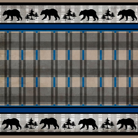 Blue Bear Lodge Pattern 6 White Modern Wood Framed Art Print with Double Matting by LightBoxJournal