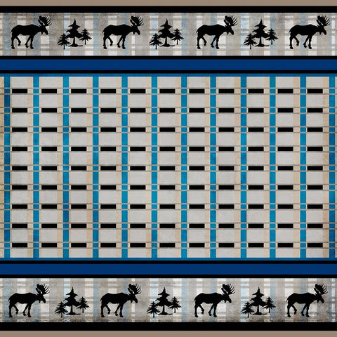 Blue Bear Lodge Pattern 7 Black Ornate Wood Framed Art Print with Double Matting by LightBoxJournal