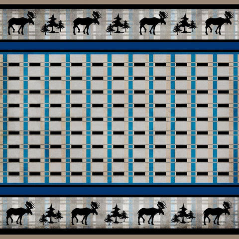 Blue Bear Lodge Pattern 7 Black Modern Wood Framed Art Print with Double Matting by LightBoxJournal