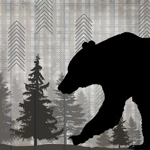 Blue Bear Lodge Sign 05 White Modern Wood Framed Art Print with Double Matting by LightBoxJournal