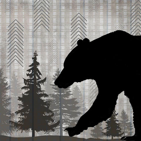 Blue Bear Lodge Sign 05 Black Modern Wood Framed Art Print by LightBoxJournal