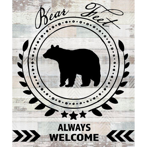 Blue Bear Lodge Sign 09 Black Modern Wood Framed Art Print with Double Matting by LightBoxJournal
