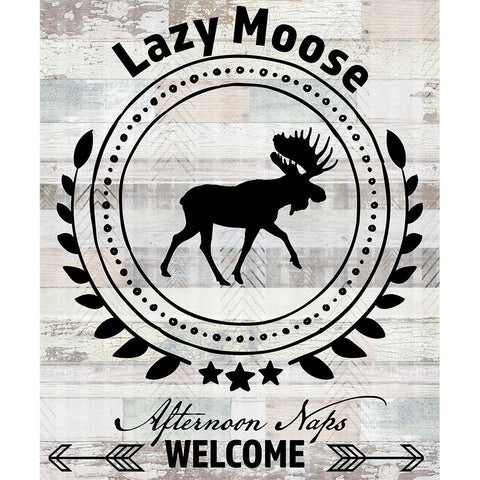 Blue Bear Lodge Sign 010 White Modern Wood Framed Art Print by LightBoxJournal