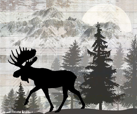 Blue Bear Lodge Sign 011 White Modern Wood Framed Art Print with Double Matting by LightBoxJournal