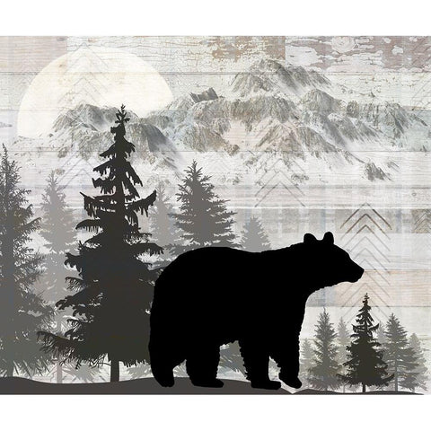 Blue Bear Lodge Sign 012 Black Modern Wood Framed Art Print with Double Matting by LightBoxJournal