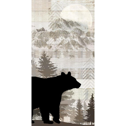 Blue Bear Lodge Sign 015 Black Modern Wood Framed Art Print with Double Matting by LightBoxJournal