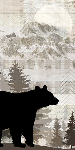 Blue Bear Lodge Sign 015 White Modern Wood Framed Art Print with Double Matting by LightBoxJournal