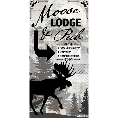 Blue Bear Lodge Sign 018 Black Modern Wood Framed Art Print by LightBoxJournal
