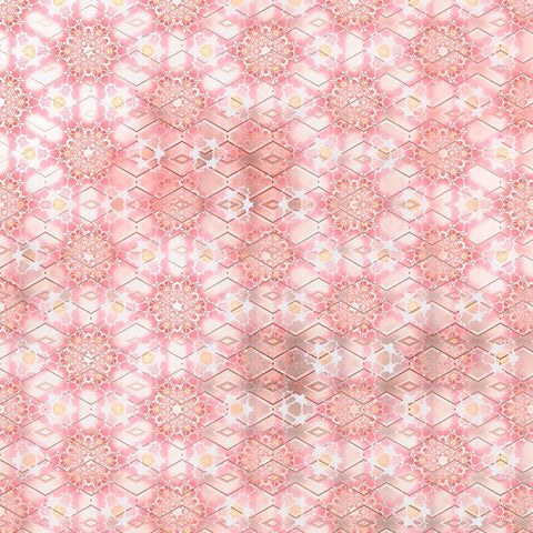 Pinky Blossom Pattern 04 Black Modern Wood Framed Art Print with Double Matting by LightBoxJournal