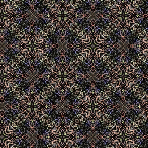 BoHo Gypsy Pattern 06 Gold Ornate Wood Framed Art Print with Double Matting by LightBoxJournal
